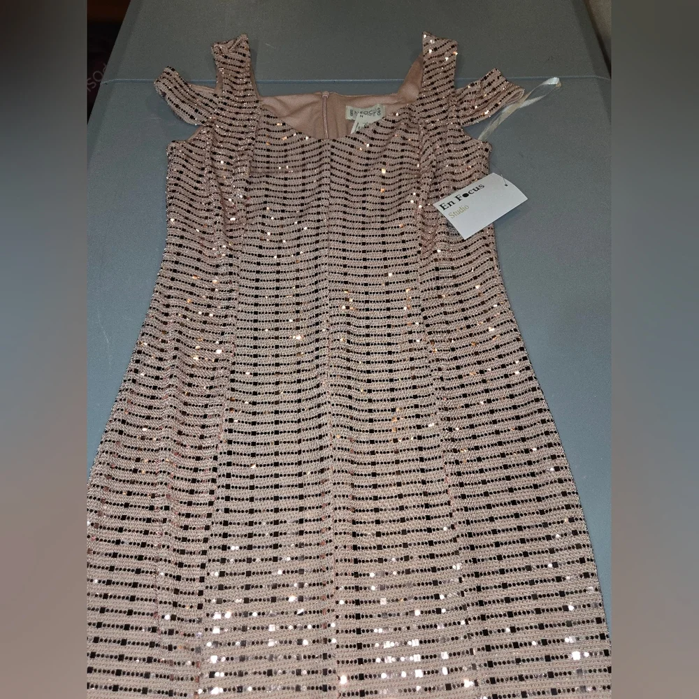 Enfocus Studio Blush Sequin Dress (6c14) - Picture 2 of 6